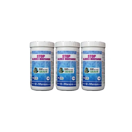 Picture of Set of 3 MAREVA mustard algae treatments for infected pool - 3 kg