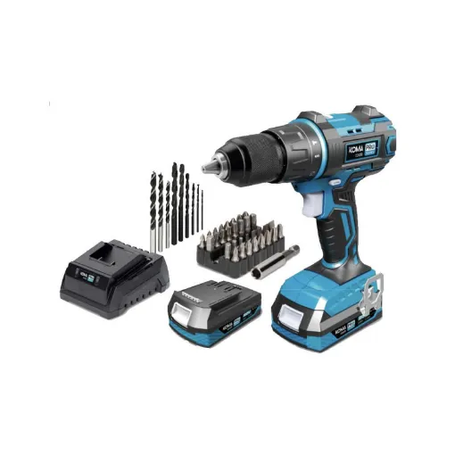 Picture of KOMA 20V percussion drill driver - 2 batteries 2Ah - 1 charger - 08750