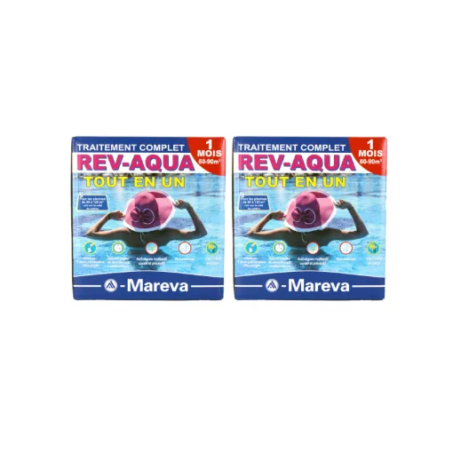 Picture of Set of 2 Rev-Aqua MAREVA complete treatment kits for pools of 60 to 90 m3 - 2 months