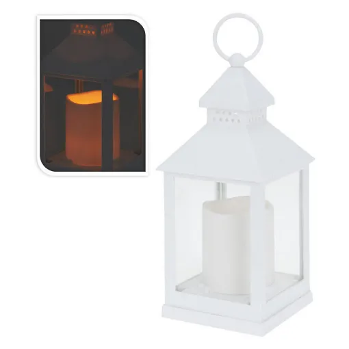 NO DISPONIBLE - LED Candle Lantern White 10.5x10.5x23cm - 71652 product image