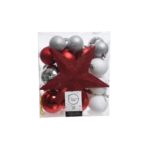 Picture of Box of 33 EDM accessories - Christmas spirit - Silver Red and White - 72209