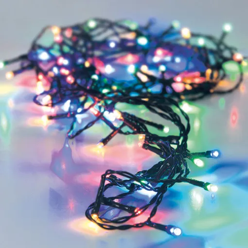 Picture of Battery-operated garland black cable 48 multicolour LEDs length distance between LEDs 7.5cm IP44 multifunction 4m