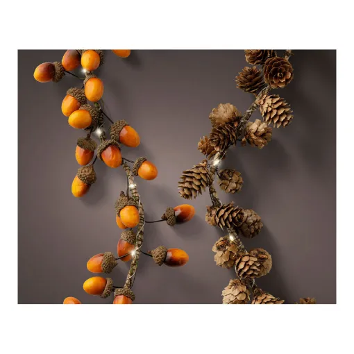 Picture of Garland 15 microled assorted models pineapples or acorns 110cm