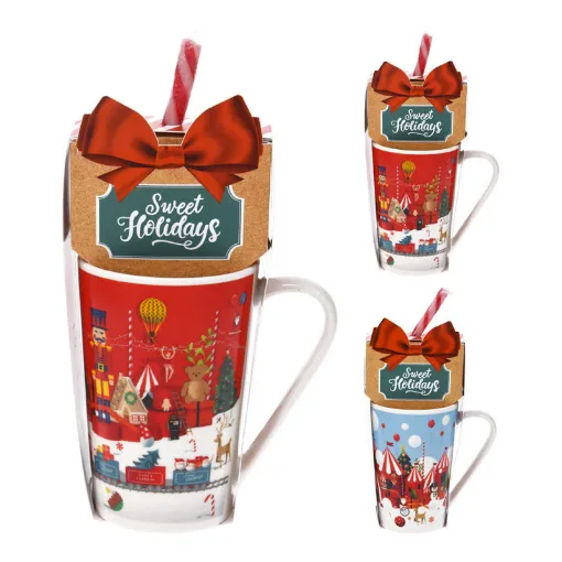 Picture of Christmas mug with matching hot chocolate design