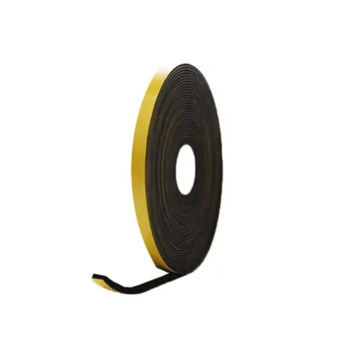 Picture of Black adhesive rubber EPDM foam 10x8mm length 10m