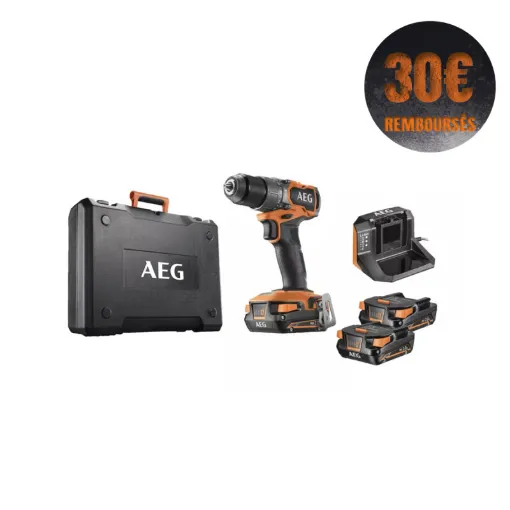 Picture of AEG 18V Brushless Hammer Drill/Driver - 4.0Ah and 2.0Ah Batteries - Charger - BSB18SBL2-X02