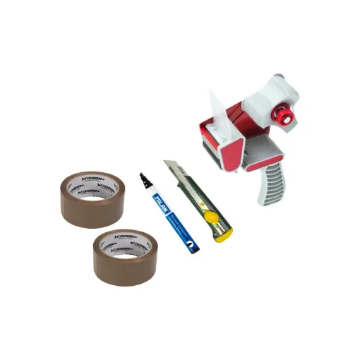 Picture of Basic moving accessories pack - 2 Adhesive tapes - Cutter - Marker - Dispenser