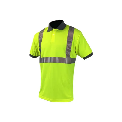 Picture of High visibility polo COVERGUARD - yellow and grey - Size L