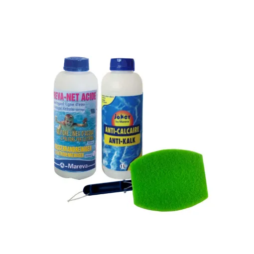 Picture of MAREVA cleaning pack for pool walls - Cleaning brush - Waterline cleaner - Anti-limescale