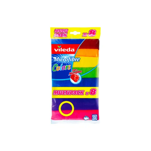 Picture of Lot VILEDA of 8 coloured multi-purpose microfibre cloths