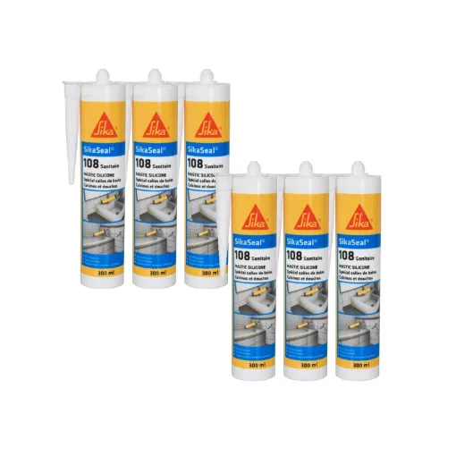 Sika - SIKA Sikaseal 108 Sanitary Anti-Mould Silicone Sealant - 524945x6 product image