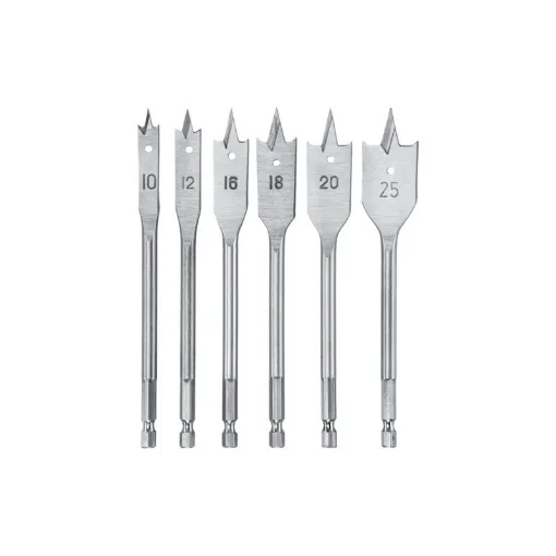 Picture of Set of 6 flat milling bits for wood KWB - 10-25 mm