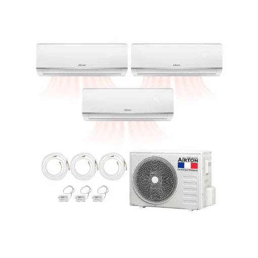 Picture of Reversible tri-split heat pump pack AIRTON - Self-assembly - 2500W - 3500W - ReadyClim 3x6M - WIFI