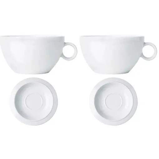 Picture of Alessi TAC1/78+TAC1/79 fine china tea cup set with plate