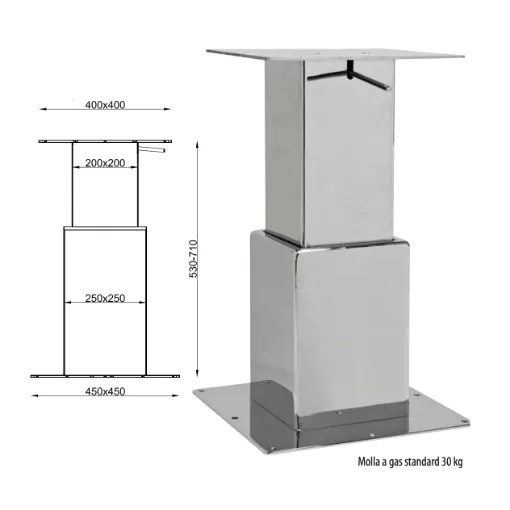 Picture of Metalstyle BTGQ II dubbele roestvrijstalen verstelbare tafelbasis