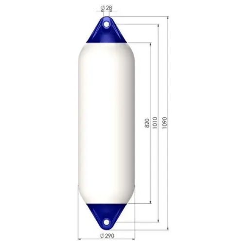 Polyform - F8 Heavy Duty Fender 144x38 cm - White product image