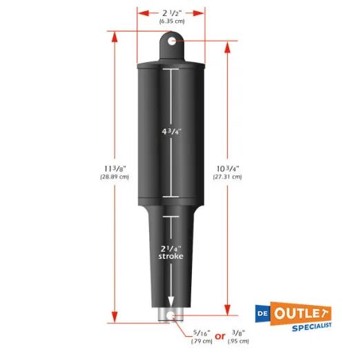 Picture of Lenco 24V trim tab actuator spare 2 1/4 inch stroke - 15063-001