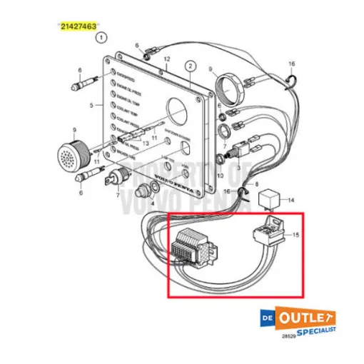 Picture of Volvo Penta connection control cable - 21427463-P01