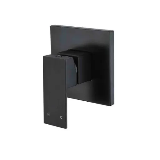 Picture of Meir Square black wall hot | cold shower mixer - MW01