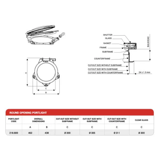 Nemo - Stainless Steel 300 mm Opening Porthole product image