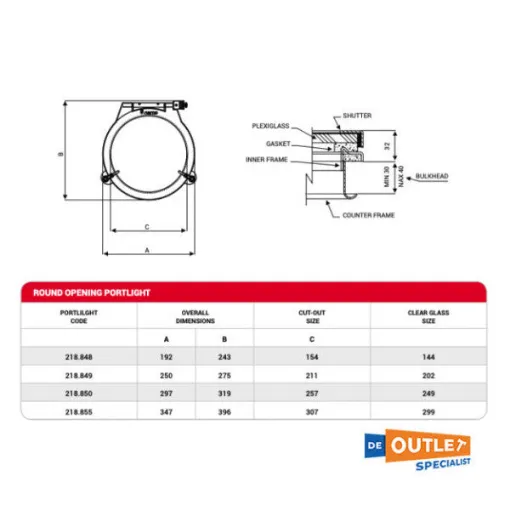 Picture of Nemo stainless steel porthole 300 mm - 218.855