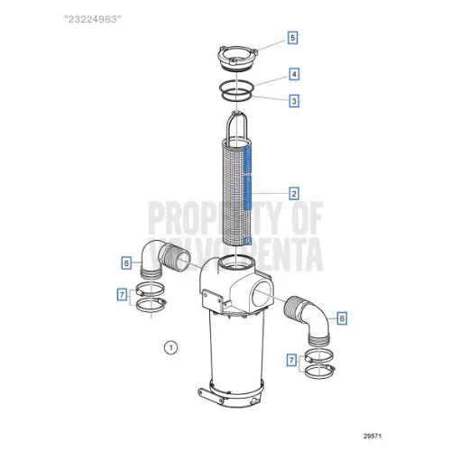 Picture of Volvo Penta 2.5 inch seawater strainer | filter kit -  23224983