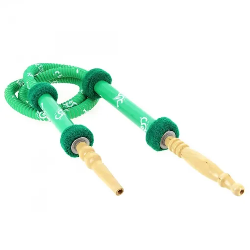 DUD - Green Shisha Pipe with Wooden Tips product image