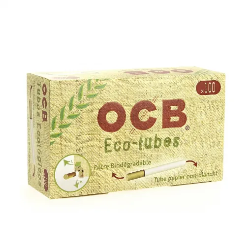 Picture of Box of 100 Ocb Organic Hemp Tubes with Filter X1