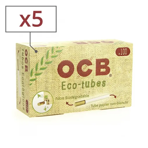 Picture of Box of 100 Ocb Organic Hemp Tubes with Filter X5