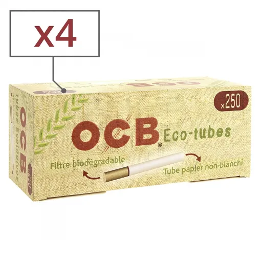 Picture of Box of 250 Ocb Organic Hemp Tubes with Filter X4