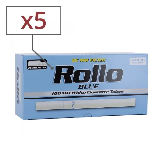 Picture of Box of 200 Rollo Blue 100'S Tubes X 5