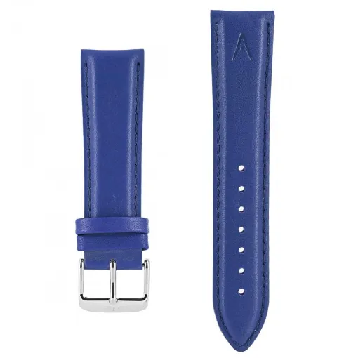 Picture of Leather Watch Strap Couture Akteo Silver Buckle 22 Blue