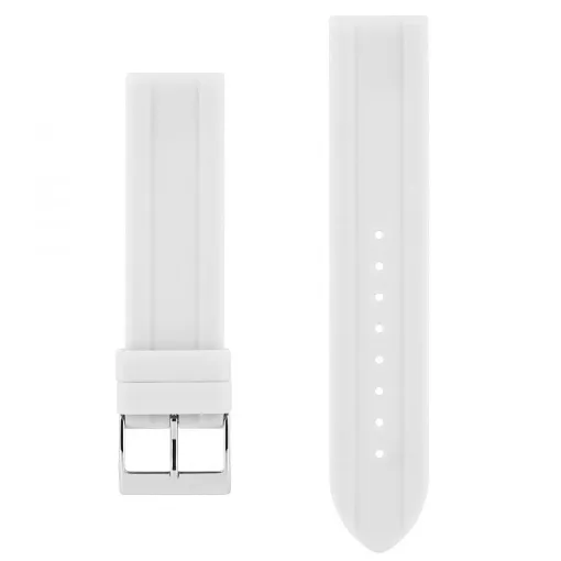 Picture of Akteo Silicone Watch Strap Silver Buckle 22 White