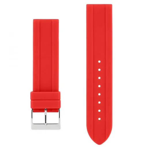 Picture of Akteo Silicone Watch Strap Silver Buckle 22 Red