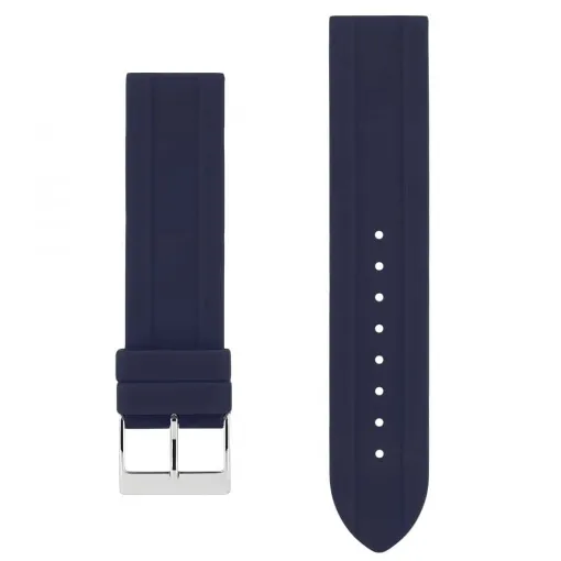 Picture of Akteo Silicone Watch Strap Silver Buckle 22 Dark Blue