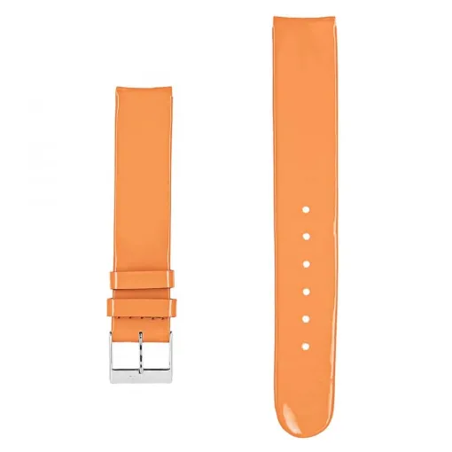 Picture of Akteo Flat Leather Watch Strap 16 Orange Varnish