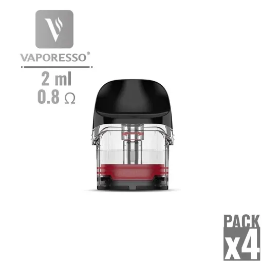 Picture of 4 Vaporesso Cartridges 2 Ml 0.8 ? for Xros Series