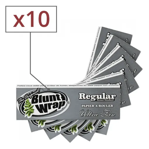 Picture of 10 Books of Blunt Wrap Silver Regular Rolling Papers