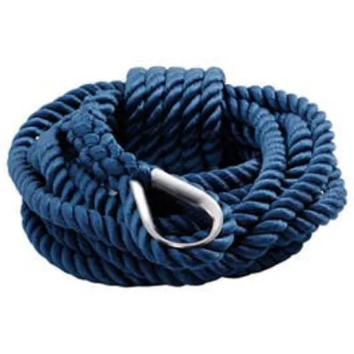 Picture of Blue Polyester Mooring Kit 3 Strands with Splice and Reinforced Stainless Steel Terminal