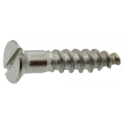 QBM - 4 mm Slotted Countersunk Wood Screw - Stainless Steel A4 product image