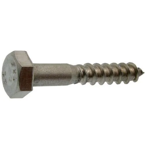QBM - Hexagonal Wood Screw 8 mm - Stainless Steel A4 product image