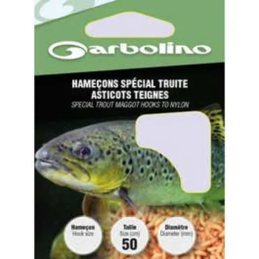 Picture of Garbolino Special Trout Fluorocarbon Hook Monté with Maggots