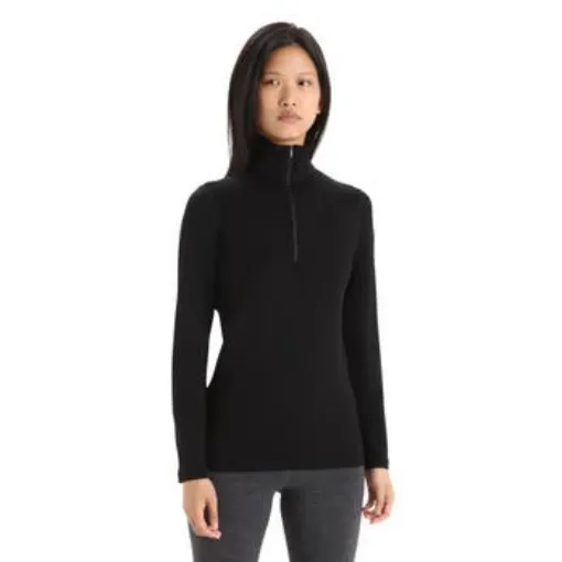 Picture of Wmns 260 Tech Ls Half Zip Black | Icebreaker