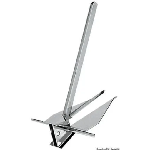 Picture of Danforth Boat Anchor in Polished AISI 316 Stainless Steel