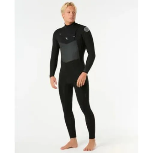 Picture of Rip Curl Men's Dawn Patrol Warmth 4/3 Mm Chest Zip Wetsuit Black