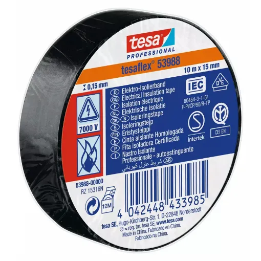 Picture of Black Electrician Adhesive 15mm x 10m TESA