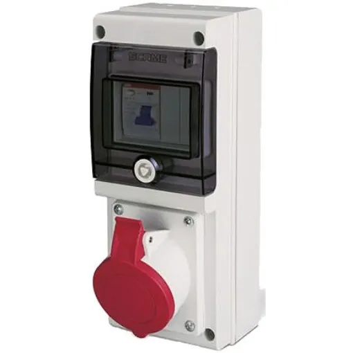 Scame IP67 Red Wall Mount 3P + N + E Industrial Power Socket, Rated At 16A, 415 V - 632.1617-RW product image