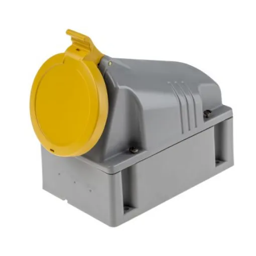 Scame IP44 Yellow Wall Mount 2P + E Industrial Power Socket, Rated At 63A, 110 V - 513.6350T product image
