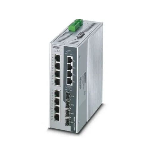 Phoenix Contact FL SWITCH 4004T-8POE-4SFP Series DIN Rail Mount Industrial Ethernet Switch, 12 RJ45 Ports, - 1026922 product image