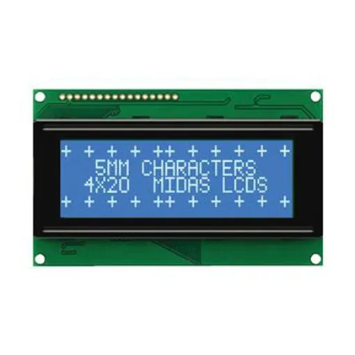 Midas MC24005A6W-BNMLW-V2 A Alphanumeric LCD Display, Blue on White, 2 Rows by 40 Characters, Transmissive product image